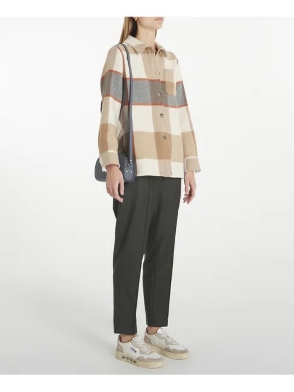 A.P.C. Darlene Plaid Jacket in Cream, Brown & Gray